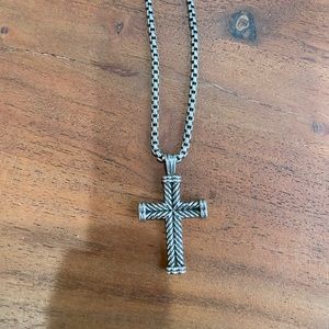 David Yurman Cable Cross pendant and chain